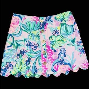 Mermaid theme mini skirt with built-in shorts